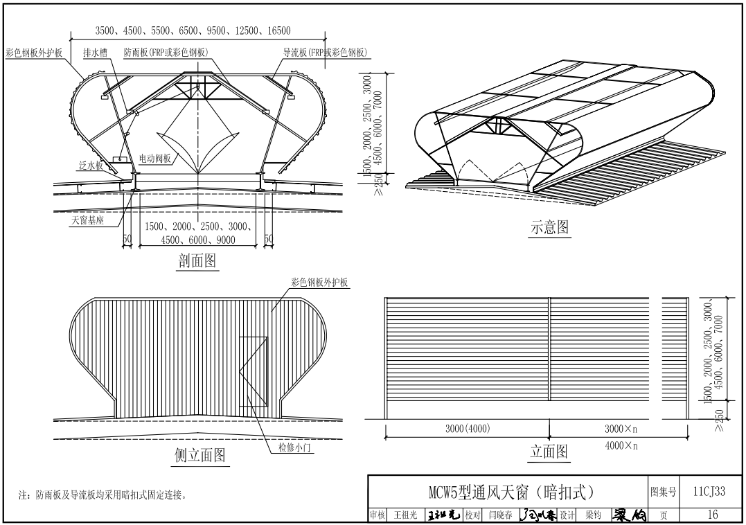 MCW5型通風天窗結構示意圖